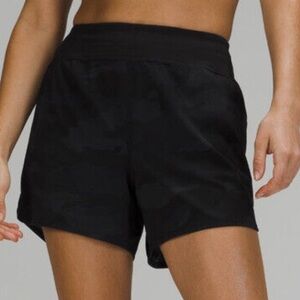 Lululemon, Nulux Waist High-Rise Running Shorts 4”Camo/Black, Size 10